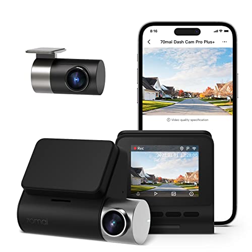 70mai True 2.7K 1944P Ultra-FHD Dashcam Pro Plus+ A500S, Front- und Heckkamera, integriertes WLAN, GPS, intelligente Dashcam, ADAS, IMX335, 2 Zoll IPS-LCD-Bildschirm, WDR, Nachtsicht