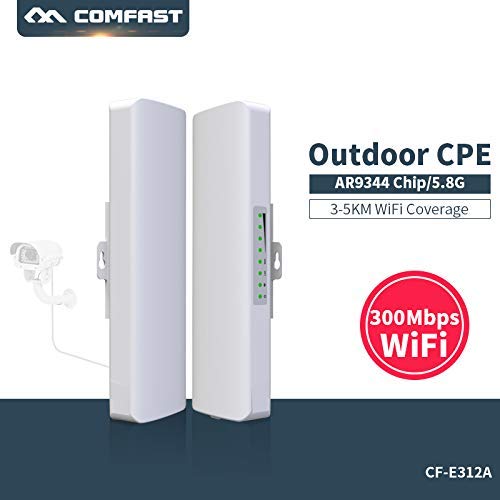 COMFAST WiFi Repetidor 300Mbps 5.8Ghz Punto de Acceso Inalámbrico CPE Exterior WiFi...