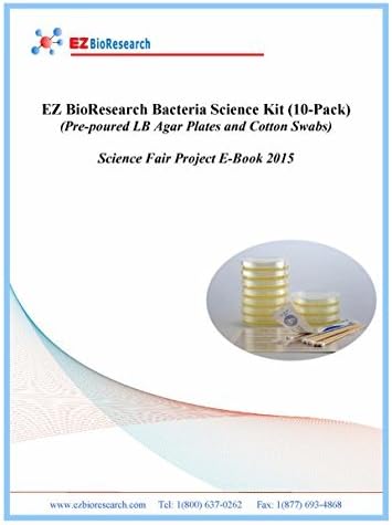 EZ BioResearch Bacteria Science Kit (I) : Pre-poured LB Agar Plates and Cotton Swabs, E-Book for Science Fair Project with Award Winning Experiments