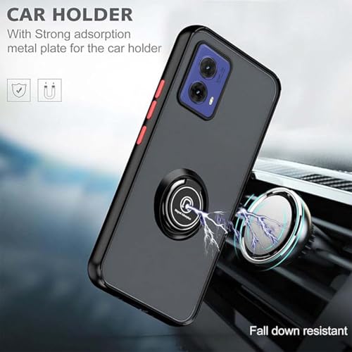 YUEQIAN Case for Motorola Moto G85 5G, 360°with Rotation Finger Ring Magnet Car Holder Shockproof Case - Image 4