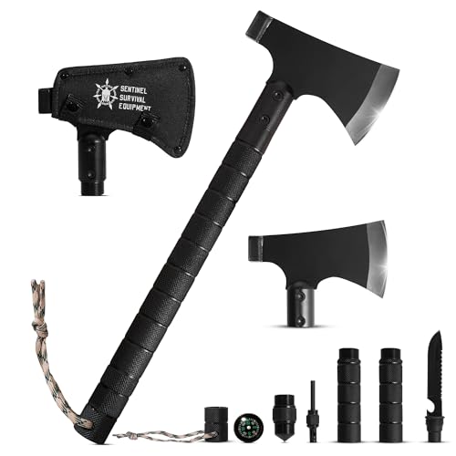 Bushcraft Hatchet – Multi-Tool Camping Hatchet with Firestarter and Saw | Portable Survival Gear | Hiking and Emergency Tools | All-in-One Backpaging Axe for Outdoor Adventures
