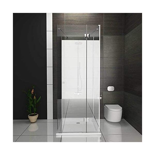 Alpenberger Nano Beschichtete U-Form Duschkabine in hervorragender Profi- und Fachhandelsqualität 90(2x) x 90 x 195 cm | 6 mm Sicherheitsglas (ESG) TÜV Rheinland geprüft – Bild 5