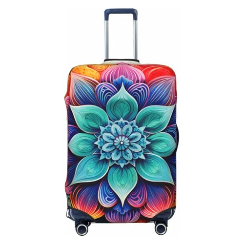 Abstract Mandala Floral Elastic Luggage Cover Suitcase Protector, Anti-Scratch Stretchy Washable Dustproof Travel Suitcase Cover Fits 29