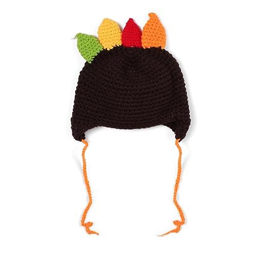 Cute Kids Turkey Hat Turkey Hats for Kids Handmade Knit Cap Autumn Hat Size s Coffee3