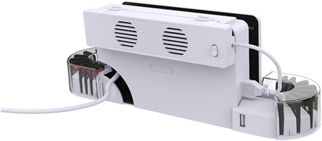 Ciieeo 1set Charging Base Cooling Fan for Game Controller Charger Dock Card Storage High-speed Silent Fan Shaped Design for Gaming Convenience