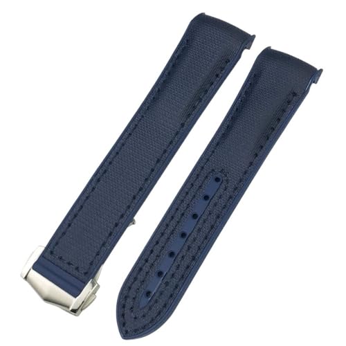 Bracelet de montre bicolore en nylon et silicone technique pour Omega Seamaster