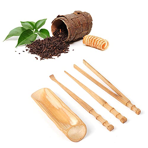 La Mejor Selección de Cucharas chinas - los más vendidos. 42 Zerodis Cuchara de Té China Clásica, Herramienta de Servicio de Té, Accesorios para Ceremonia de Té, Juego de Té Chino Kung Fu para Cocina, 4 Uds.