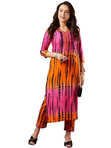 Ensemble kurta femme pantalon multicolore taille S vêtement traditionnel chic