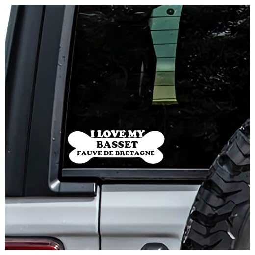 MHDStickerCo I Love My Basset Fauve De Bretagne Dog Bone Vinyl Decal Sticker Custom Truck Bumper Window Laptop Car Notebook Mug Tumbler Gift Family