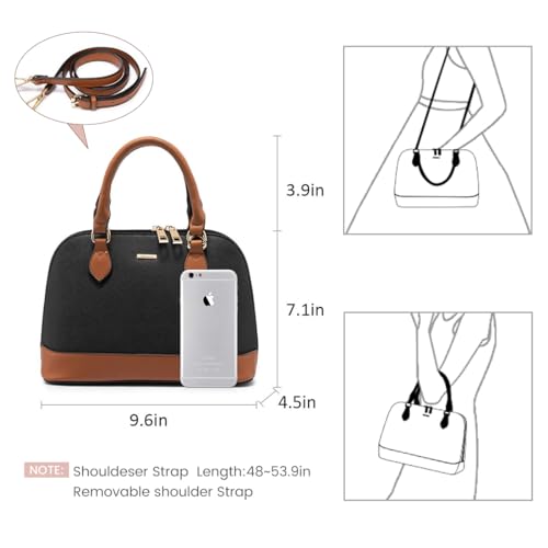 Image of LOVEVOOK Purse for Women Crossbody Bags Classic Double Zip Top Handle Dome Satchel Bag
