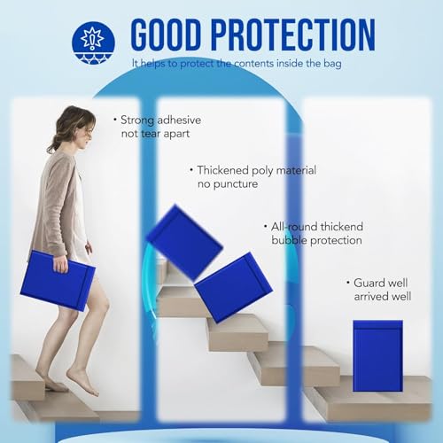 Image of Fuxury Large Bubble Mailers 10.5x16 inch 500 Pack Royal Blue Self Seal Padded Envelopes Bulk Waterproof Mailing Envelopes Bubble Padded #5 Cushioning Padded Mailers for Small Business Packaging