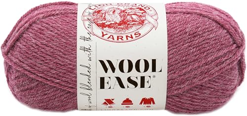 Lion Brand Wool-Ease Yarn, Worsted-Weight Yarn for Knitting, Crocheting, and Crafting, 1 Pack, Dark Rose Heather