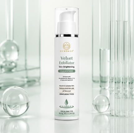 Image of Velvety Exfoliator Skin Brightening Face Wash | Nourishing & Revitalizing - Exfoliate, Brighten & Even Skin Tone with Glutathione, Kojic Acid & Vitamin C 50ml | Suitable for All Skin Types