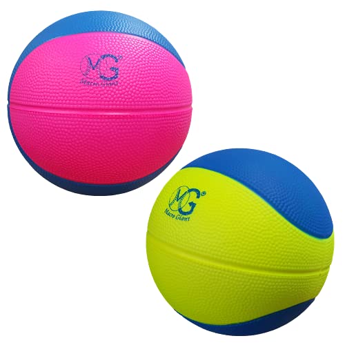 Macro Giant 7.5 Inch (Diameter) Safe Soft Foam Training Practice Bouncing Basketball, Set of 2, Neon Red + Neon Yellow, Playground Ball, Kid Sports Toys, Kid Toy Gift