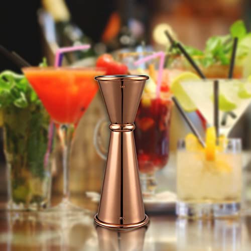 Bgm.fox® Japanese Style Double Jigger 2 Oz 1 Oz Cocktail Bar Jigger With Measurements Inside,Copper #TOP5