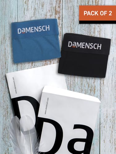 Image of DAMENSCH Modal Regular Fit Solid Brief Underwear Anti-Bacterial Moisture Wicking Breathable Microfibre Waistband Deo-Soft Briefs for Men-Complete Black, Ocean Depths-L
