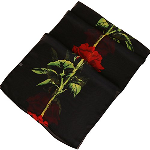 LMVERNA Chiffon Flower Scarf - Women's Floral Printed Shawls - Polka Dot Long Scarf Wrap3