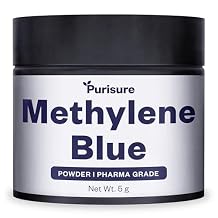 Purisure Methylene Blue Powder, 5g, Lab/Pharma Grade, High Purity Water Soluble Powdered Blue Methylene for Laboratory, Educational and Research Purposes, USP Grade Formulation
