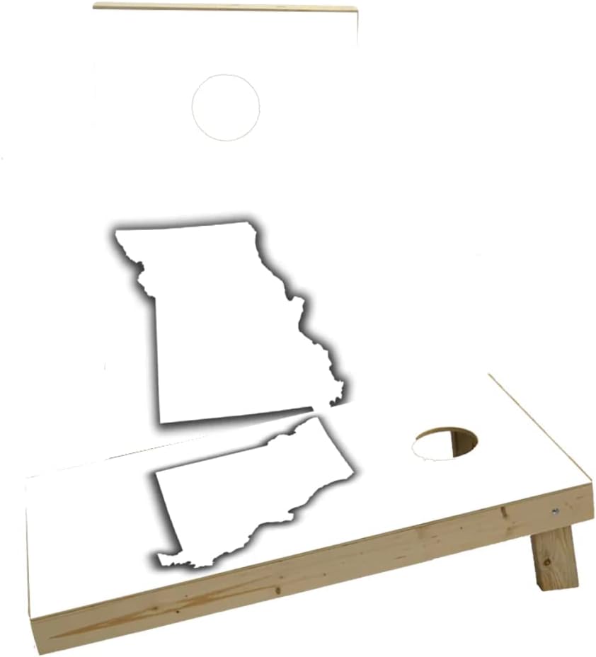 White Missouri Theme Custom Cornhole Board Game Set