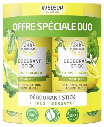 Weleda Desodorante Stick Citrus Bergamote - Lote de 2 x 50 g