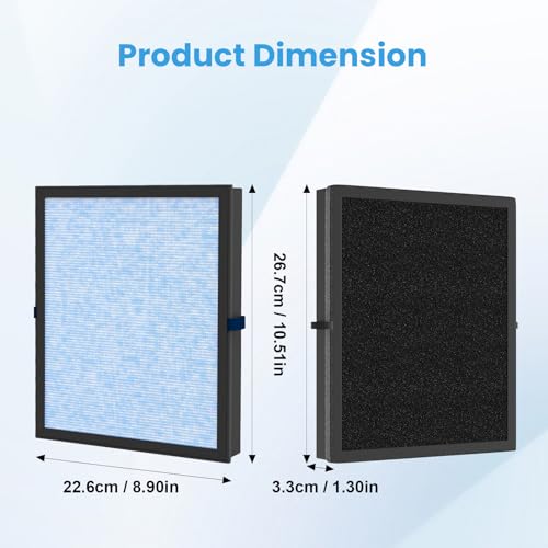 Image of 4 Pack MK04 Replacement Filter for AROEVE MK04 MG04JH DH-JH04 Air Purifier | 4-in-1 True HEPA High-Efficiency Activated Carbon Filter for Home Large Room