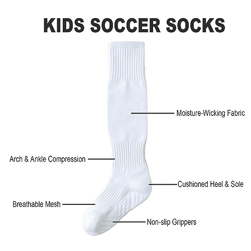EPEIUS Kids Soccer Socks Non Slip Knee High Socks Sport Grip Soccer Socks Softball Baseball for Youth Girls Boys4