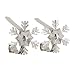 Haute Decor MantleClip Stocking Holders with Removable ZINC ALLOY Holiday Icons (2-pack Snowflake, Silver)