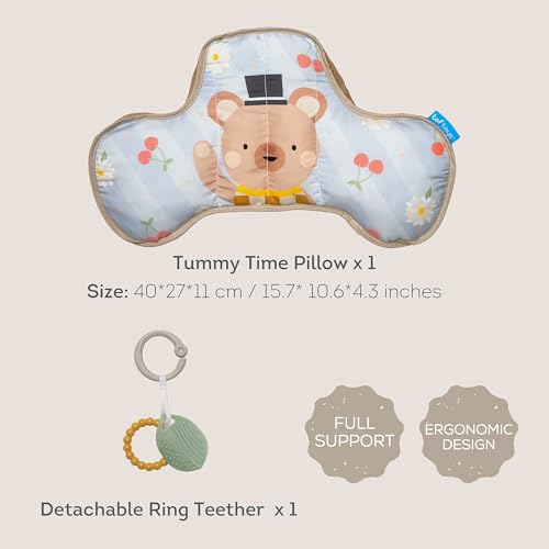 Image of Taf Toys Tummy Time Toys Ergonomic Toy & Teether for Infant Newborn Supportive Baby Tummy Time & Neck Strengthening Develops Muscles for Crawling Montessori Sensory Toy Tummy Time Toys 0-6 Months
