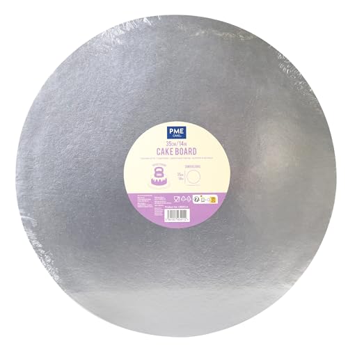 PME Cake Board redonda para Tarta con bordes lisos, Plata (14 / 35cm)