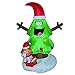 Christmas Outdoor Decorations Inflatable Tree Claus Climbing on Christmas Tree Chased by Dog and Giftbox Decoration (6 Foot Christmas Inflatable Tree)