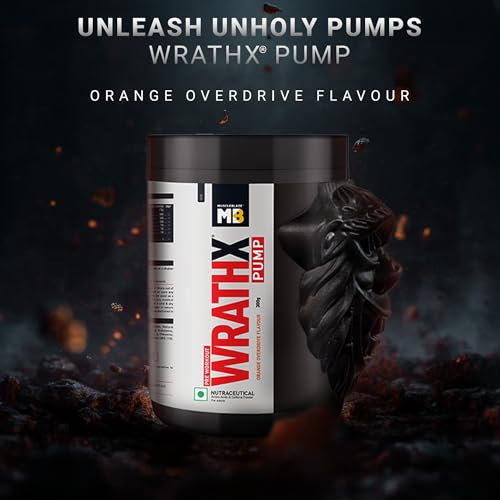 Image of MuscleBlaze Pre Workout WrathX PUMP with Nitrosigine & L-Citrulline (Orange Overdrive, 30 Servings, 300g)
