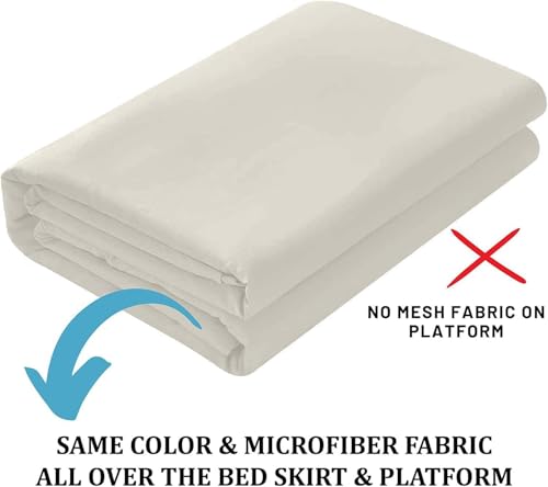 Peace Sleep Bedding - Ruffled Bed Skirt with Split Corners, Ivory, Queen 16 Inch Drop Bedskirt, Hotel Quality Brushed Microfiber Wrinkle Free Dust Ruffle Bed Skirt Queen Size by Peace Sleep Bedding - Image 5