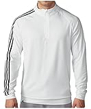 adidas Golf Men's 3 Stripes 1/4 Zip Layering Top, White/Black, Medium