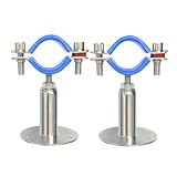 Ticha Confezione da 2 fascette di fissaggio regolabili in acciaio inox 304 per tubi del gas/acqua da 48-51 mm