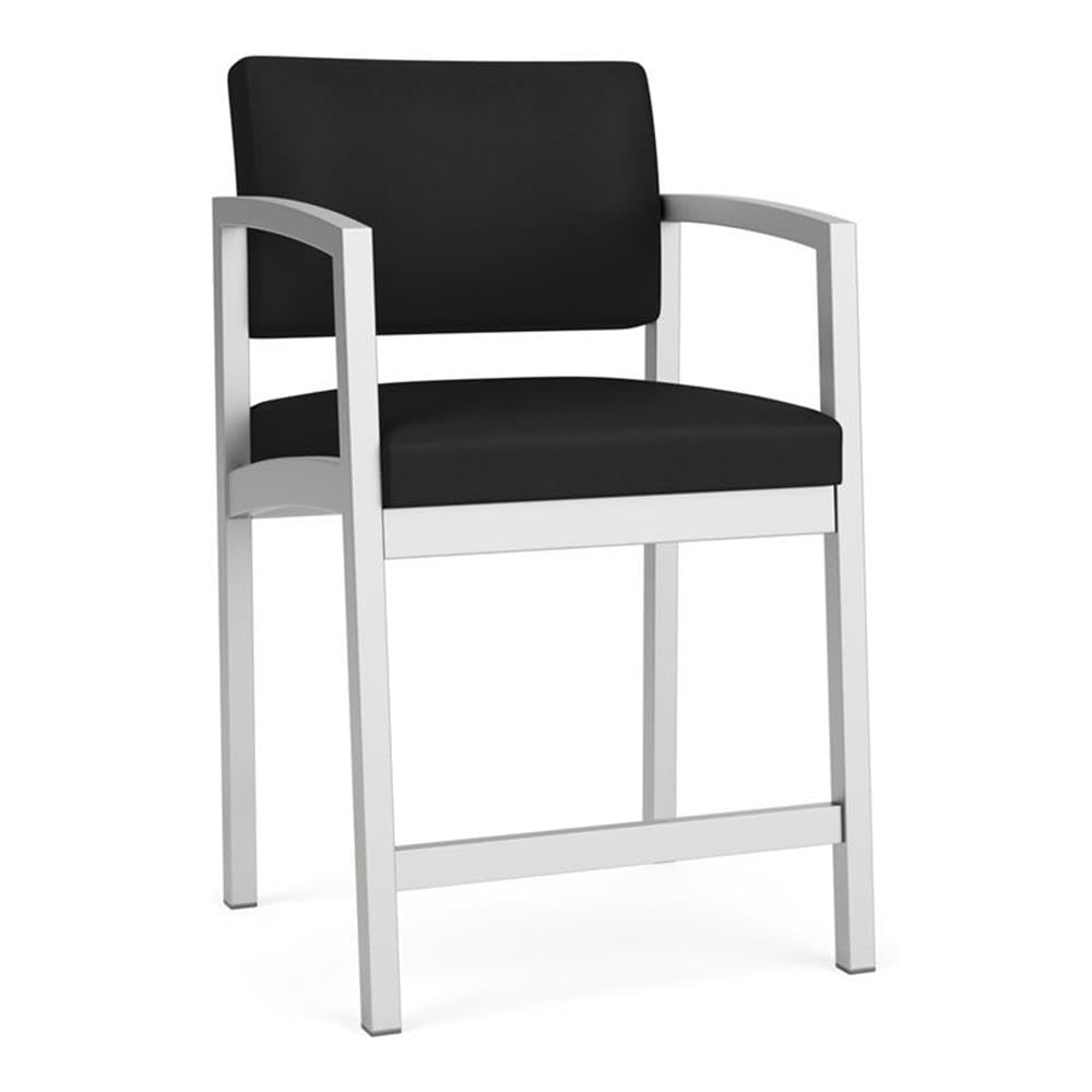 Pemberly Row Reception Waiting Room Healthcare Hip Chair/Silver Steel/Black