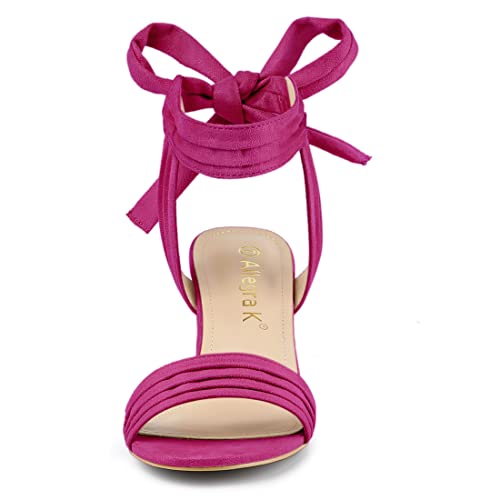 Image of Allegra K Women's Open Toe Ankle Tie Back Block Heels Sandals