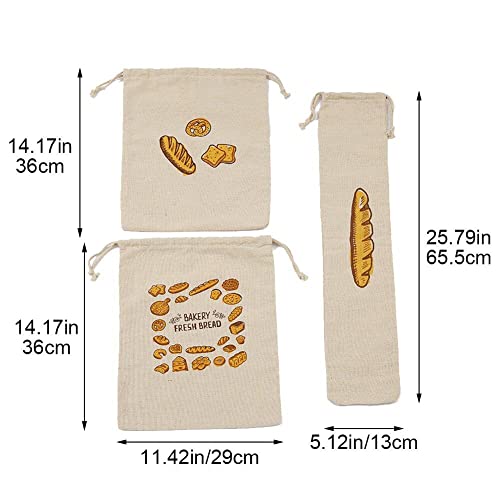 Bolsas de pan bolsos de cordón reutilizables ecológicos para pan casero 4