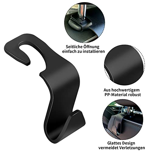 tao pipe 4 stücke Auto Lagerung Haken, Auto Kunststoff Haken Rücksitz Kopfstütze Haken Aufbewahrungshaken für Autositz Autositz Rücksitzhaken Kopfstütze Kleiderbügel Handtaschenhalter Taschenhaken