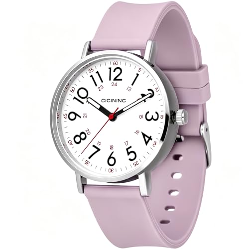 Image of cicininc Nurse Watch for Women,Analog Nursing Watches with 12 /24 Hour Military Time,Second Hand