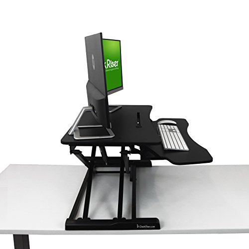 The House Of Trade Dual Monitor Stand Up Desk | Desk Riser 32 Inch Wide Height Adjustable Desks For Standing And Sitting #TOP6
