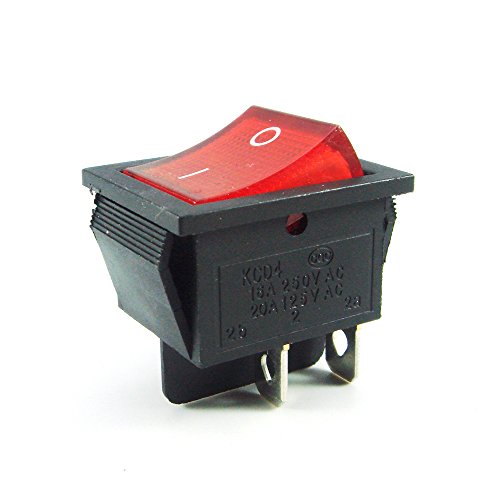 Interrupteur rocer rouge 28x22mm pour rénovation d'appareils et ateliers