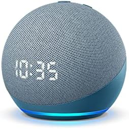 Echo Dot (4th Gen) | Smart speaker with clock and Alexa | Twilight Blue