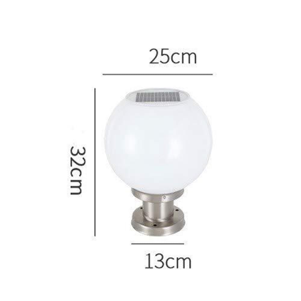 Outdoor Garten Landschaft Wasserdichte LED Solar Post Lichter Moderne Sphärische Hof Spalte Lampe Externe Terrasse Säule Licht(Warm light,25 * 32cm)