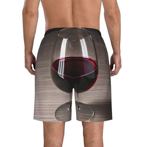 Wine Bottle Glass Men's Swim Trunks Quick Dry Board Shorts with Pockets Beach Shorts Bathing Suits for Men3