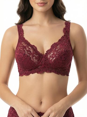 Image of Kinzie Elegant Floral Jacquard Lingerie Set, Grey Brown Maroon Bra and Brief, Comfortable Full Coverage Underwear Set, Padded Bra, Lingerie Set, Honeymoon Bikini Set,
