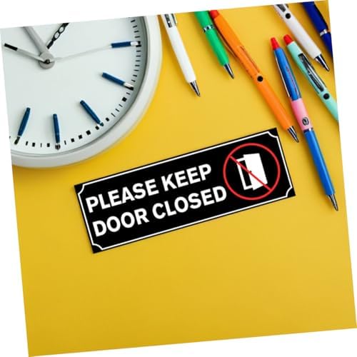 NUOBESTY 4 adet kapı hatırlatma çıkartması lütfen kapıyı kapatın suya dayanıklı kapı levhası ofis banyo oturma odası depo için uyarı levhası kapı güvenlik levhası - Görsel 4