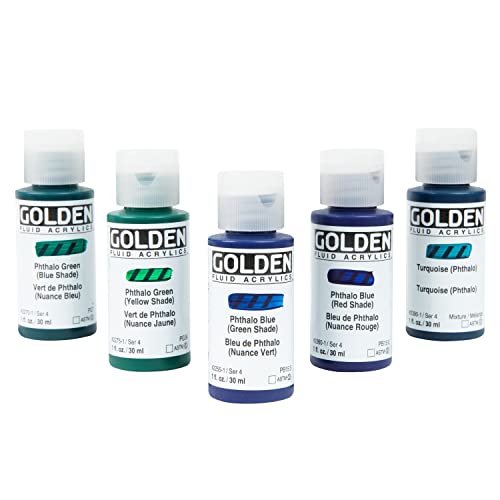 Golden Fluid Acrylic Paint Set - 5 Colors