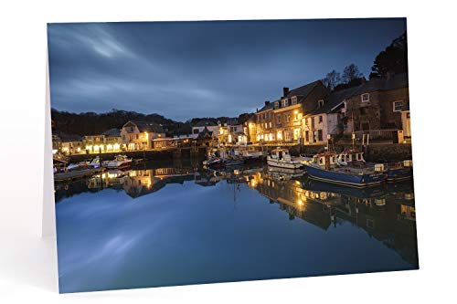 A5 Greetings Card featuring a photograph of Padstow Harbour in Cornwall by Andrew Ray.
