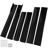 AUTOXBERT 2.2m Faldas Laterales Universales de Coche de Extensión de Panel de Balancín de Labio de Divisor Negro Brillante, Extensión de Faldas Laterales Universales de Panel de Balancín