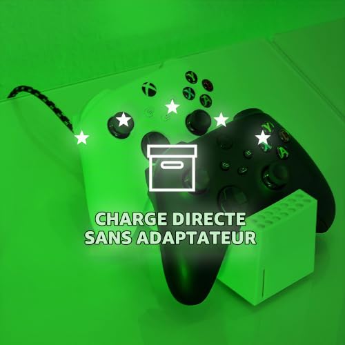 snakebyte Xbox Twin Charge SX – Blanc – Station de Charge Xbox Series X pour Manette Series X, Chargeur pour 2 manettes sans Fil, 2 Batteries Rechargeables 800 mAh, état de Charge LED, Design série X – vue 4
